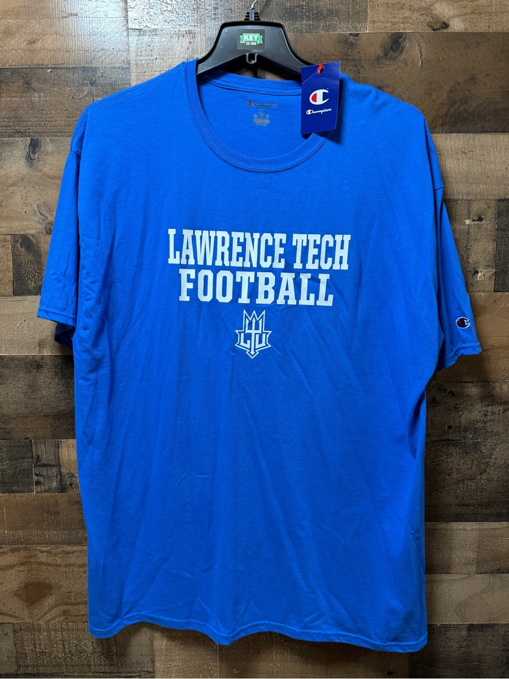 Champion Lawrence Tech Football T-Shirt Men’s 2XL Blue NWT Blue Devils LTU